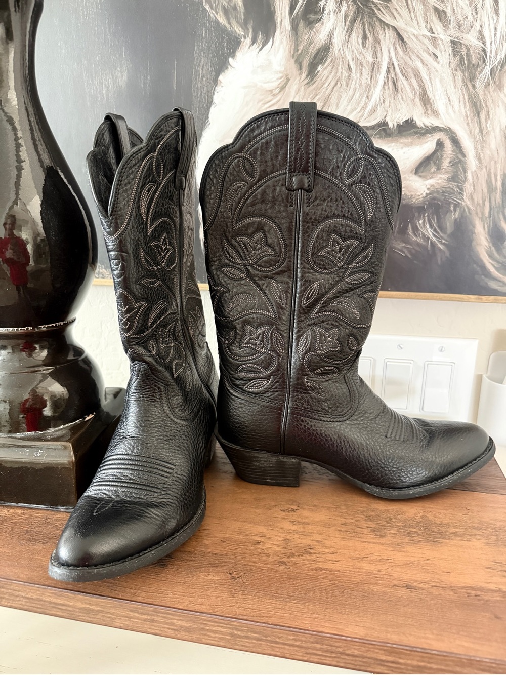 Ariat Black Cowboy Boots Womens 6B